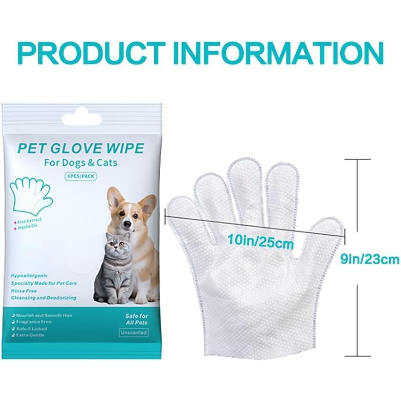 Pet Glove Salfet Əlcək, 6 ədəd - Pişiklər - Şəkil 2